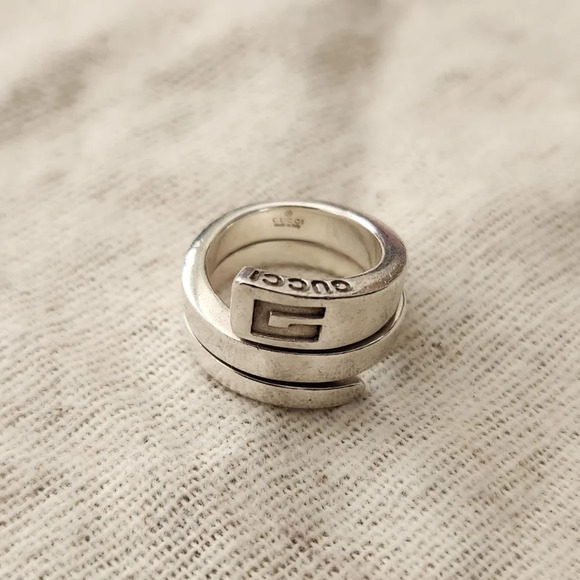 Gucci Sterling Silver Snake Spiral Ring - Picture 1 of 12